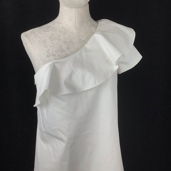 BNWT CLUB MONACO White One Shoulder Dress Size 6 - Picture 3 of 7